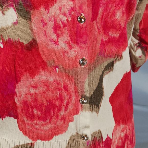 INC Floral Cardigan Button Up - Picture 4 of 7